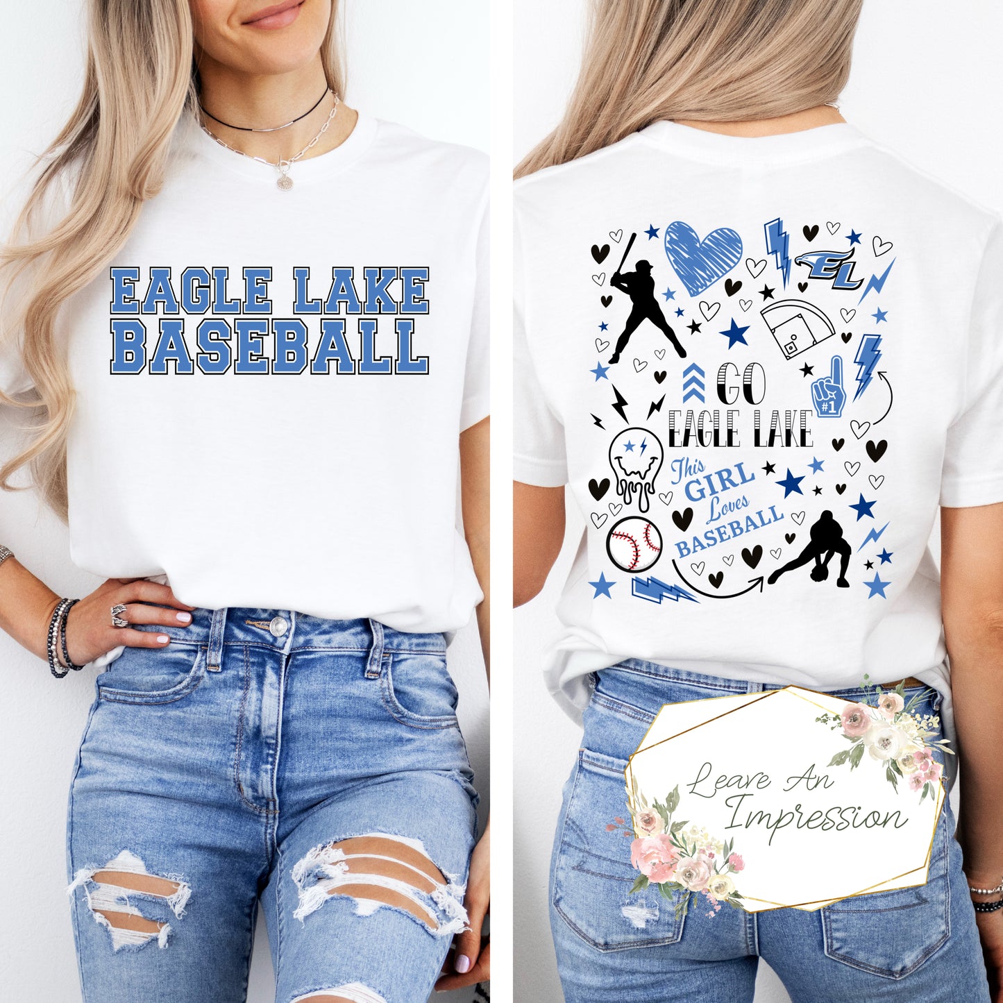 Eagle Lake Baseball Doodle: Customizable
