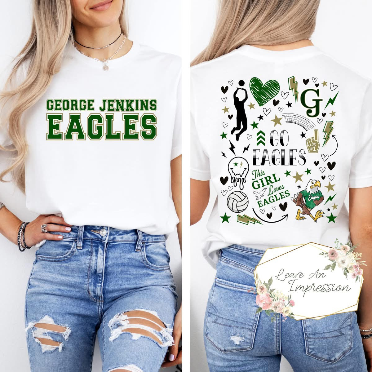 George Jenkins Eagles Doodle-Volleyball