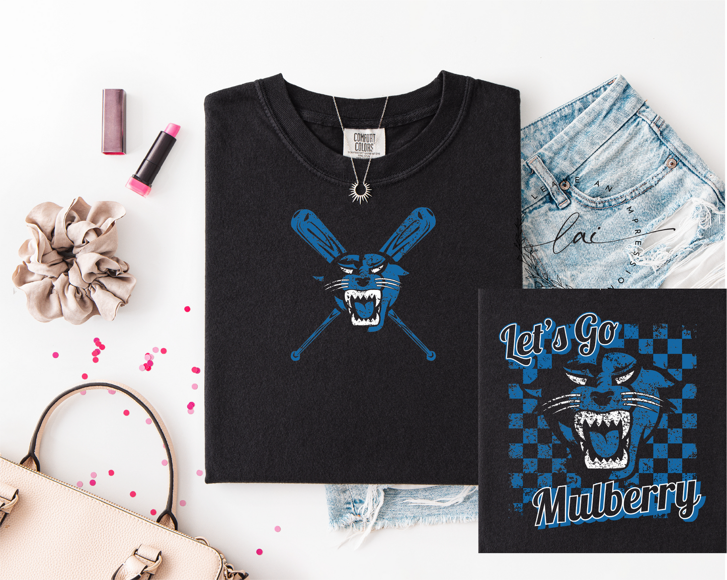 Let's Go Mulberry front/back