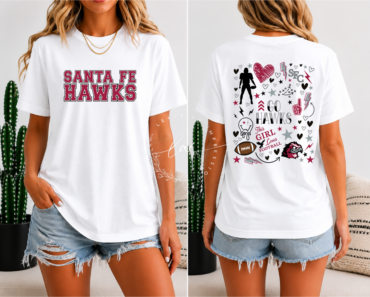 Santa Fe Hawks Doodle Football