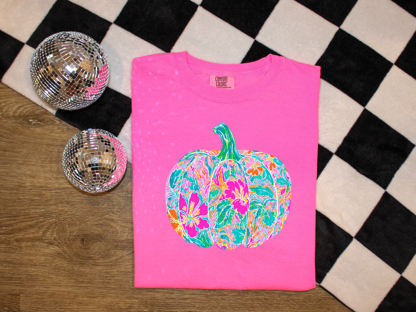 Neon Floral Pumpkin