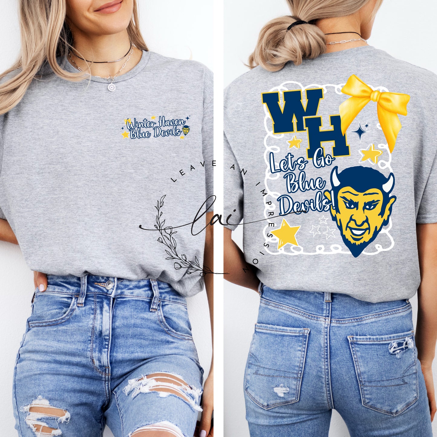 Winter Haven Blue Devils Cute Bow