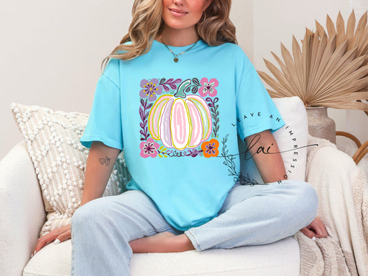 Watercolor Pumpkin Floral