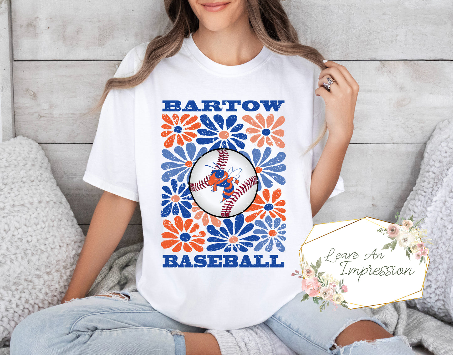 Bartow Yellow Jackets Floral-Baseball