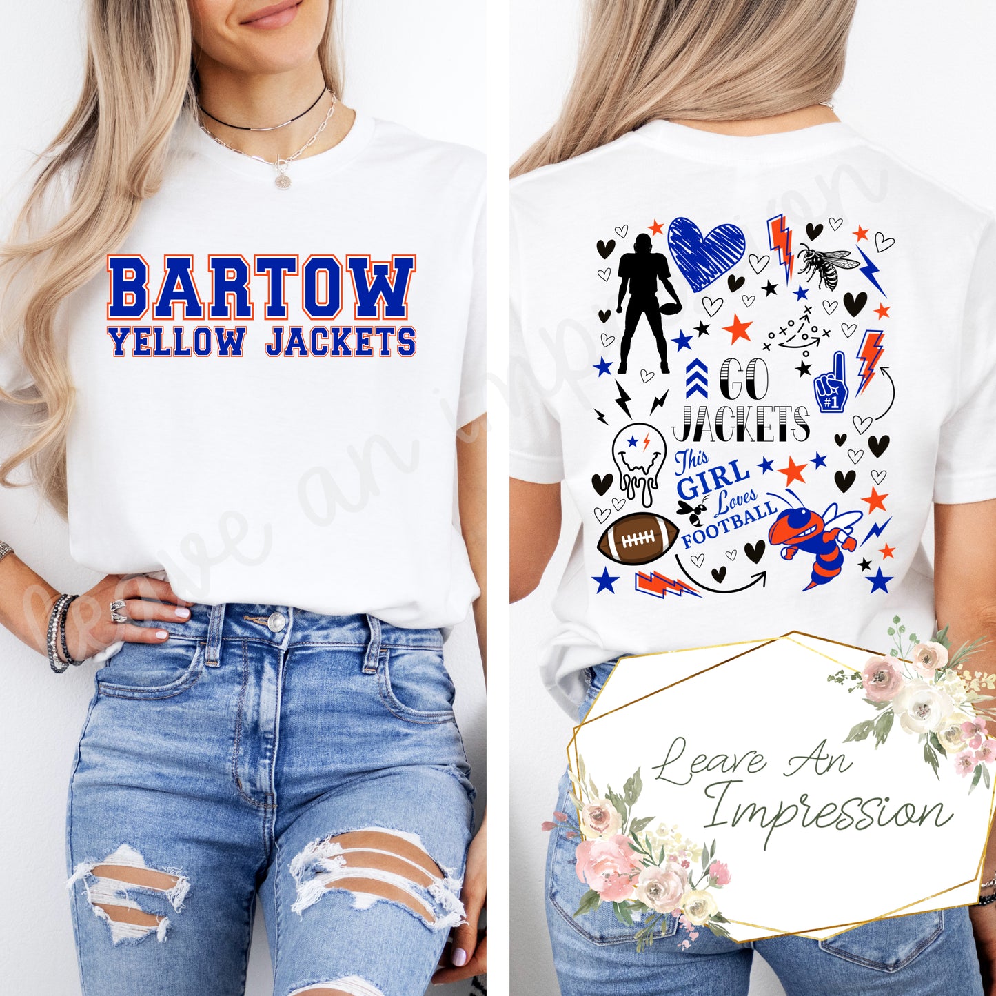 Bartow Yellow Jackets Doodle-Football