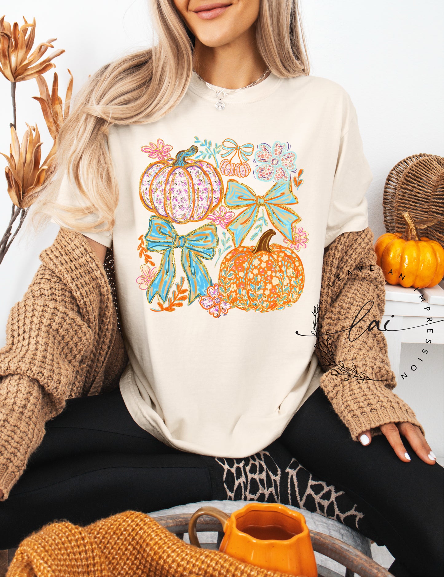 Pumpkin and Bow Floral