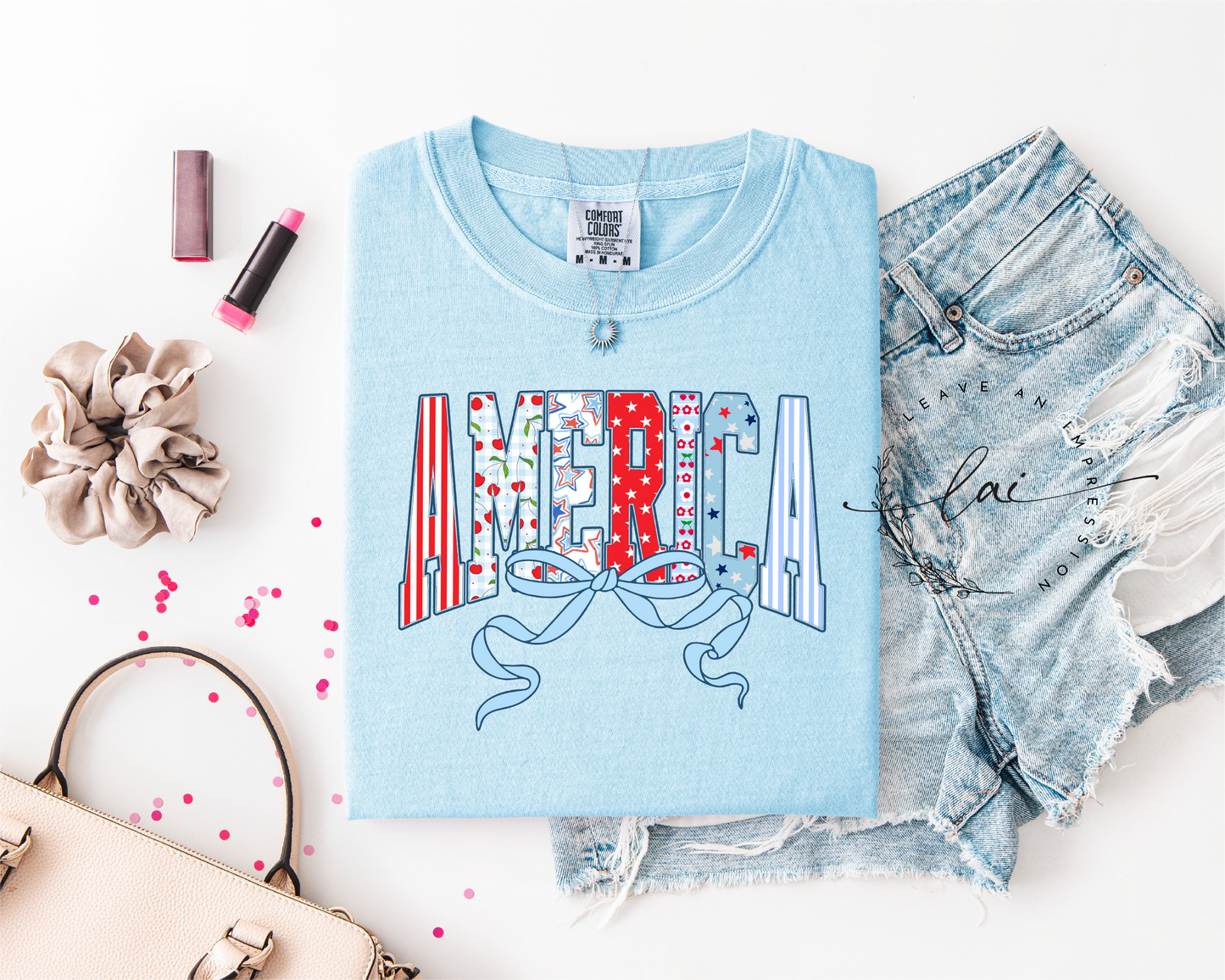 America Patchwork & Bow