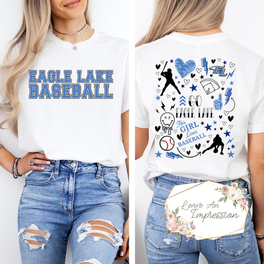 Eagle Lake Baseball Doodle: Customizable