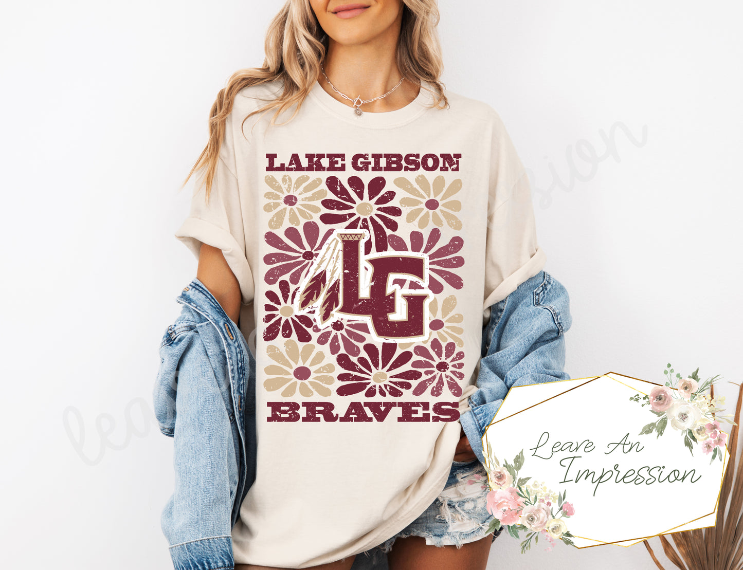 Groovy Floral: Lake Gibson Braves: Customizable