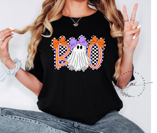 BOO Ghost With Purple Bow