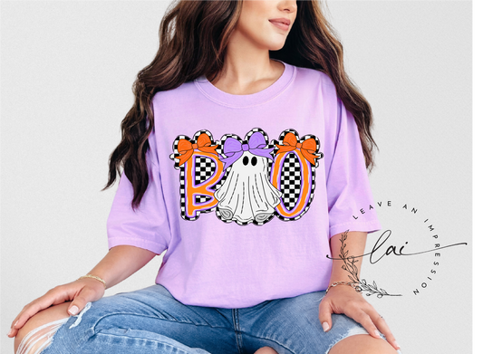 BOO Ghost With Purple Bow