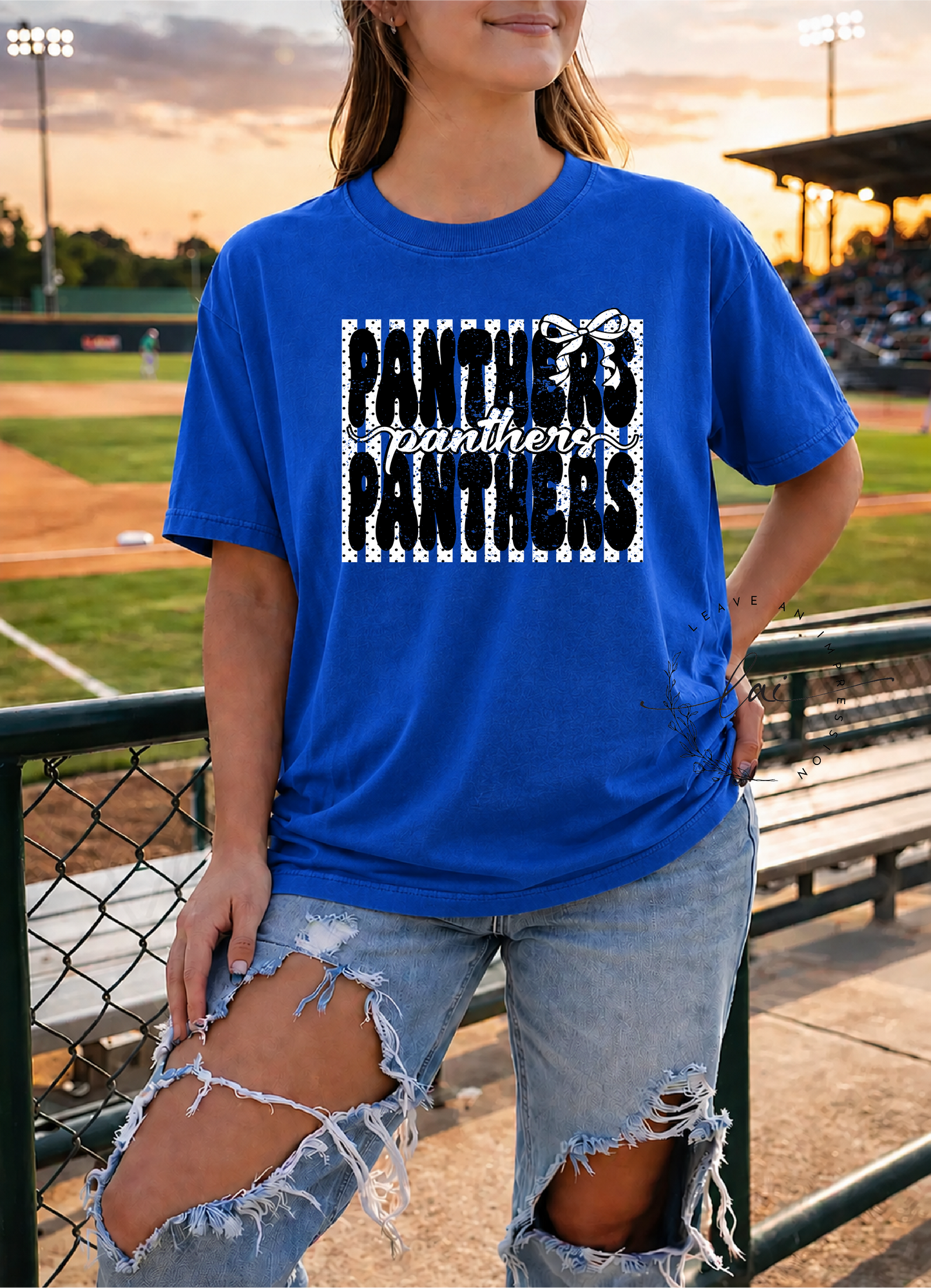 Mulberry Lady Softball- Panthers Polkadots and Bows