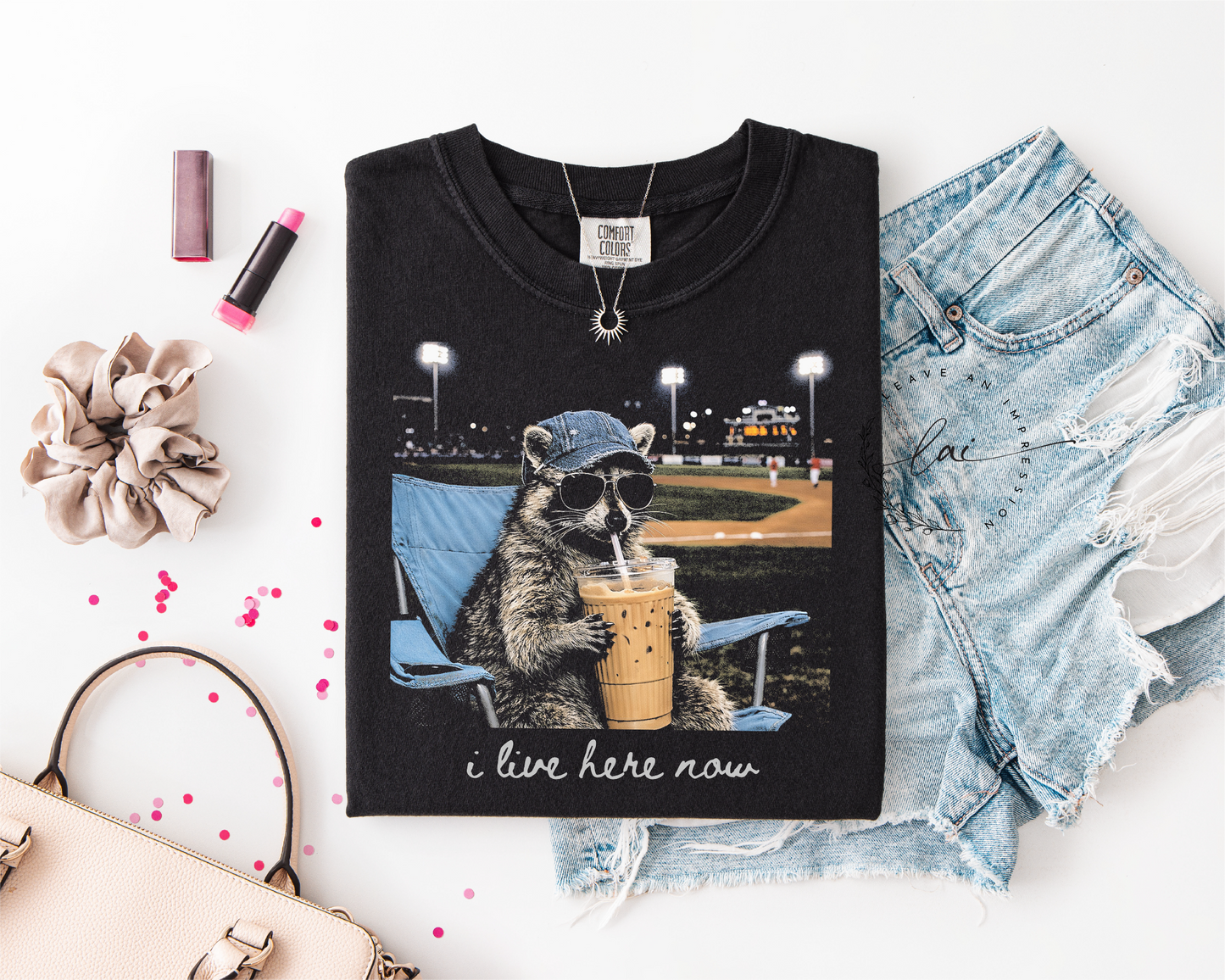 "I Live Here Now" Ballfield Tee
