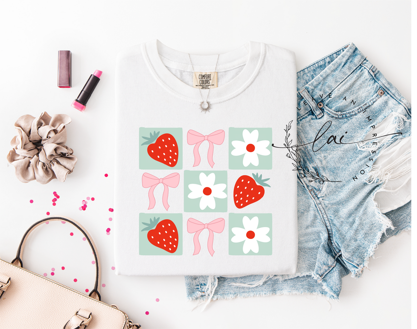 Strawberry Floral Bow Coquette