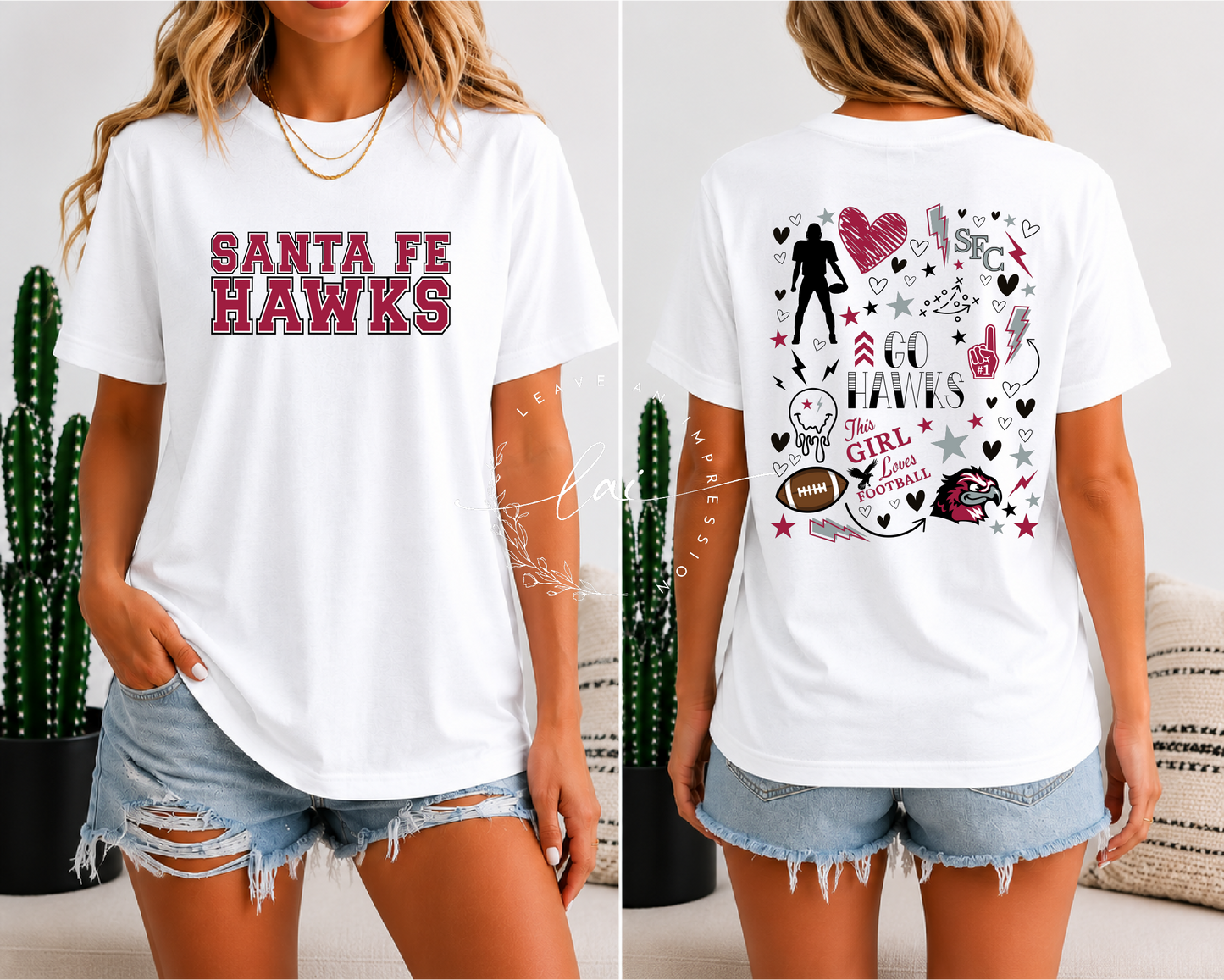 Santa Fe Hawks Doodle Football