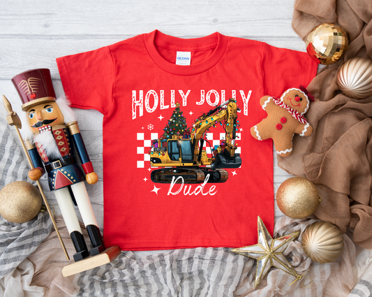 Holly Jolly Dude Boys Tee