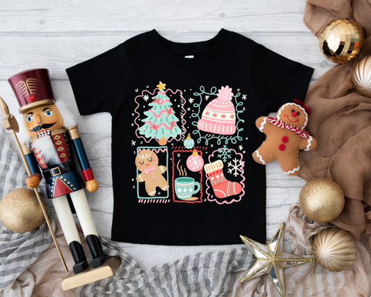 Christmas Doodles Girls Tee