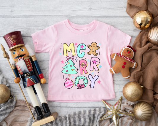 Pastel Merry Girls Tee