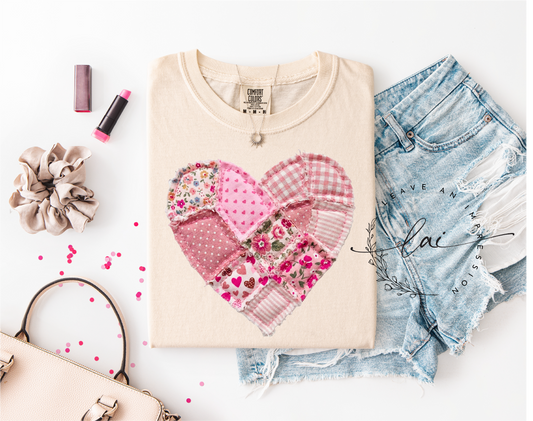 Faux quilt heart
