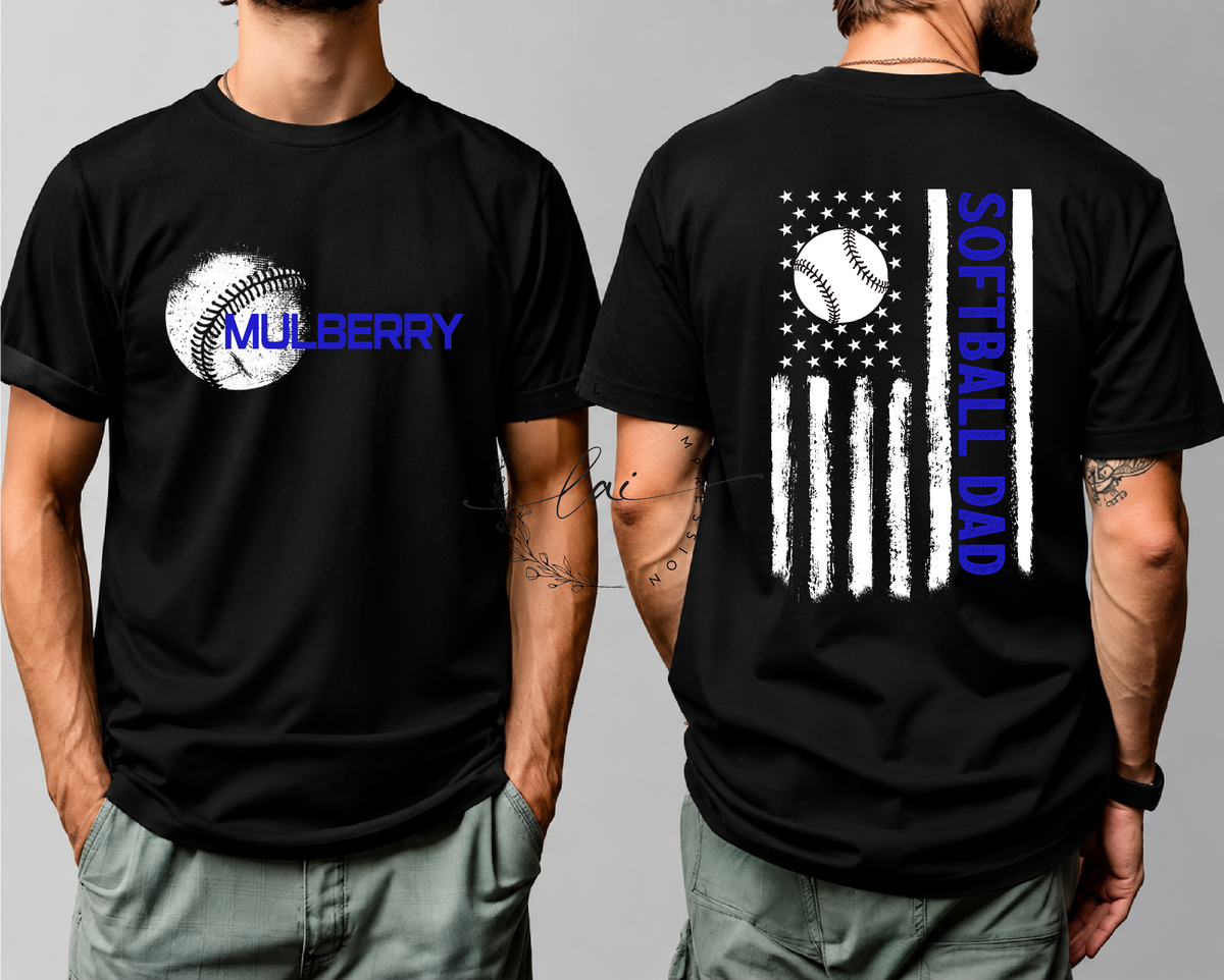 Mulberry Baseball Dad Front and Back