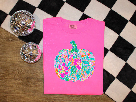 Neon Floral Pumpkin