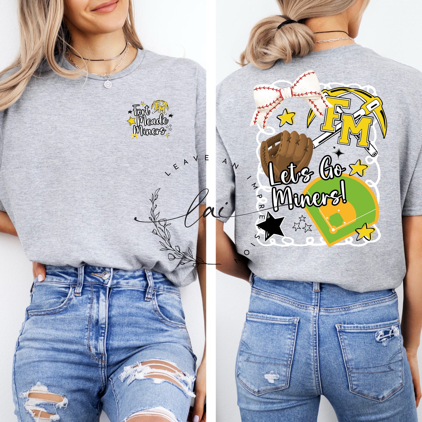 Fort Meade Miners Cute Bow-Baseball