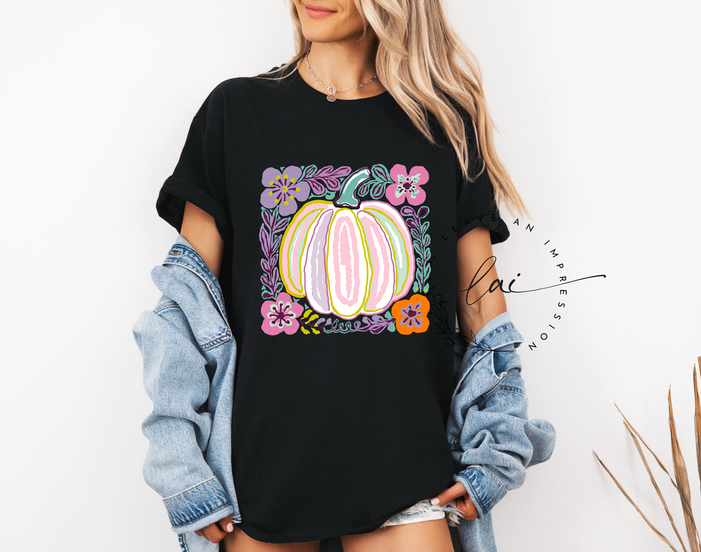 Watercolor Pumpkin Floral