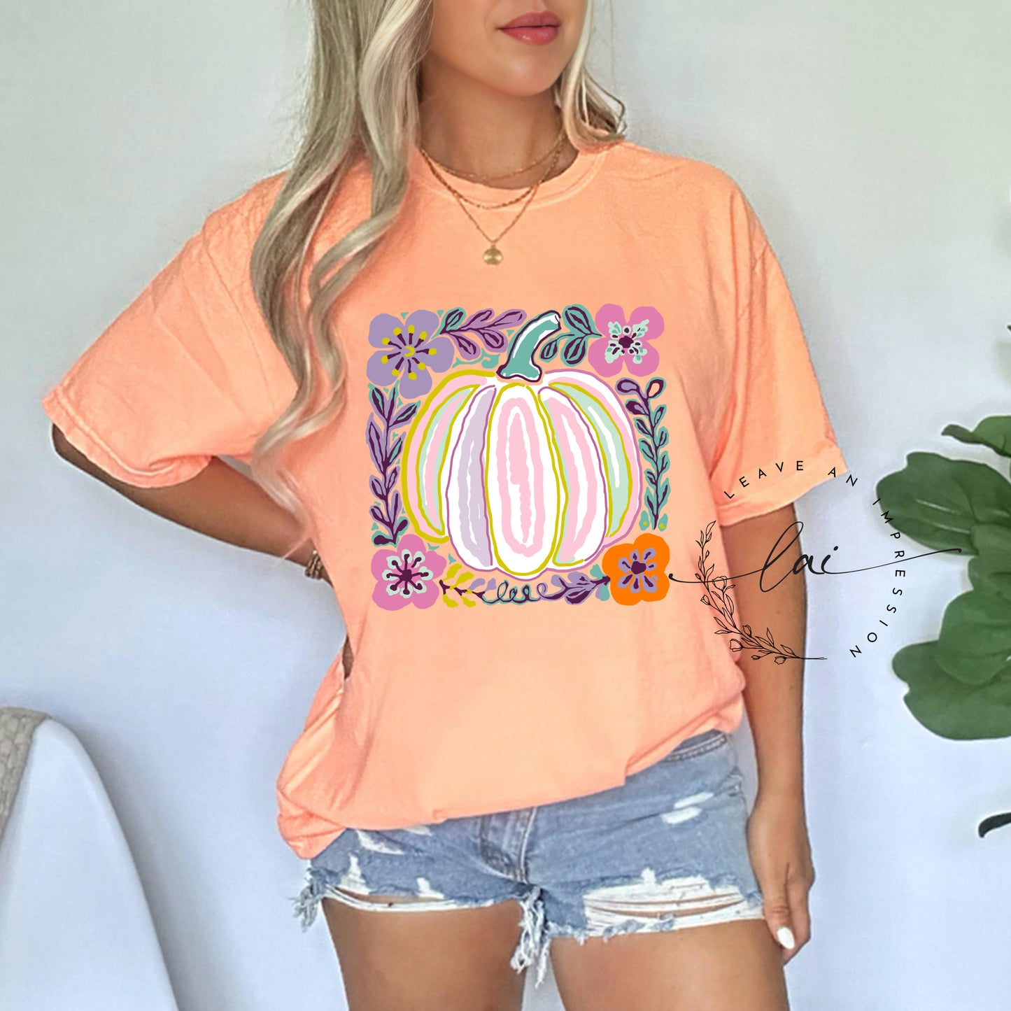 Watercolor Pumpkin Floral