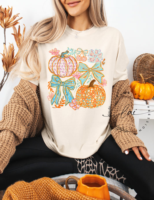 Pumpkin and Bow Floral